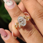 Nature Inspired Oval Diamond Engagement Ring