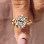 Nature Inspired Oval Diamond Engagement Ring