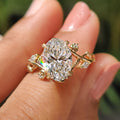 Nature Inspired Oval Diamond Engagement Ring
