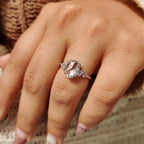 Oval Rose Cut Engagement Ring With Cluster Setting