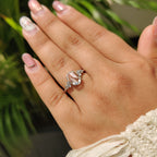 Oval Rose Cut Engagement Ring With Cluster Setting