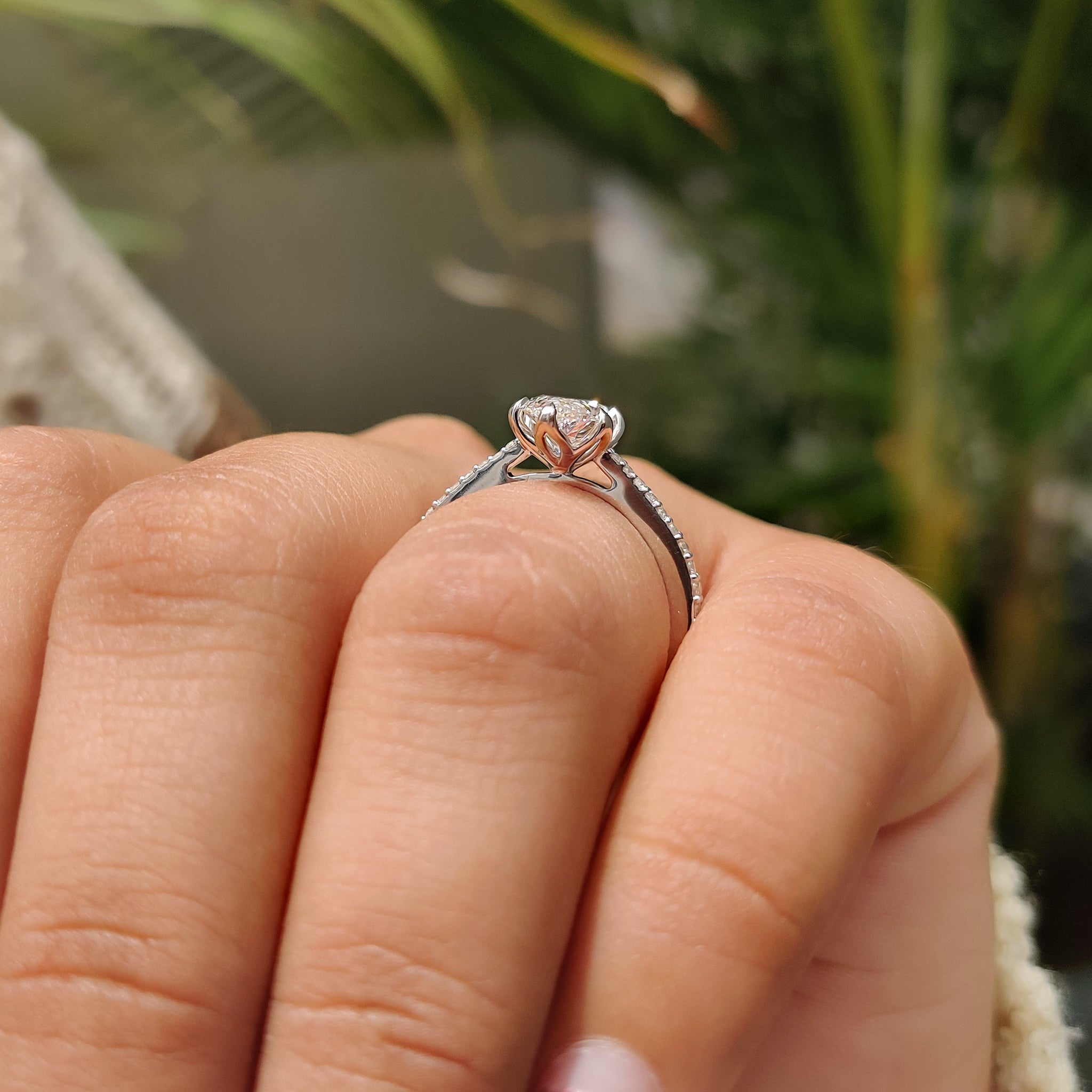 Marquise Diamond Engagement Ring With Cathedral Setting
