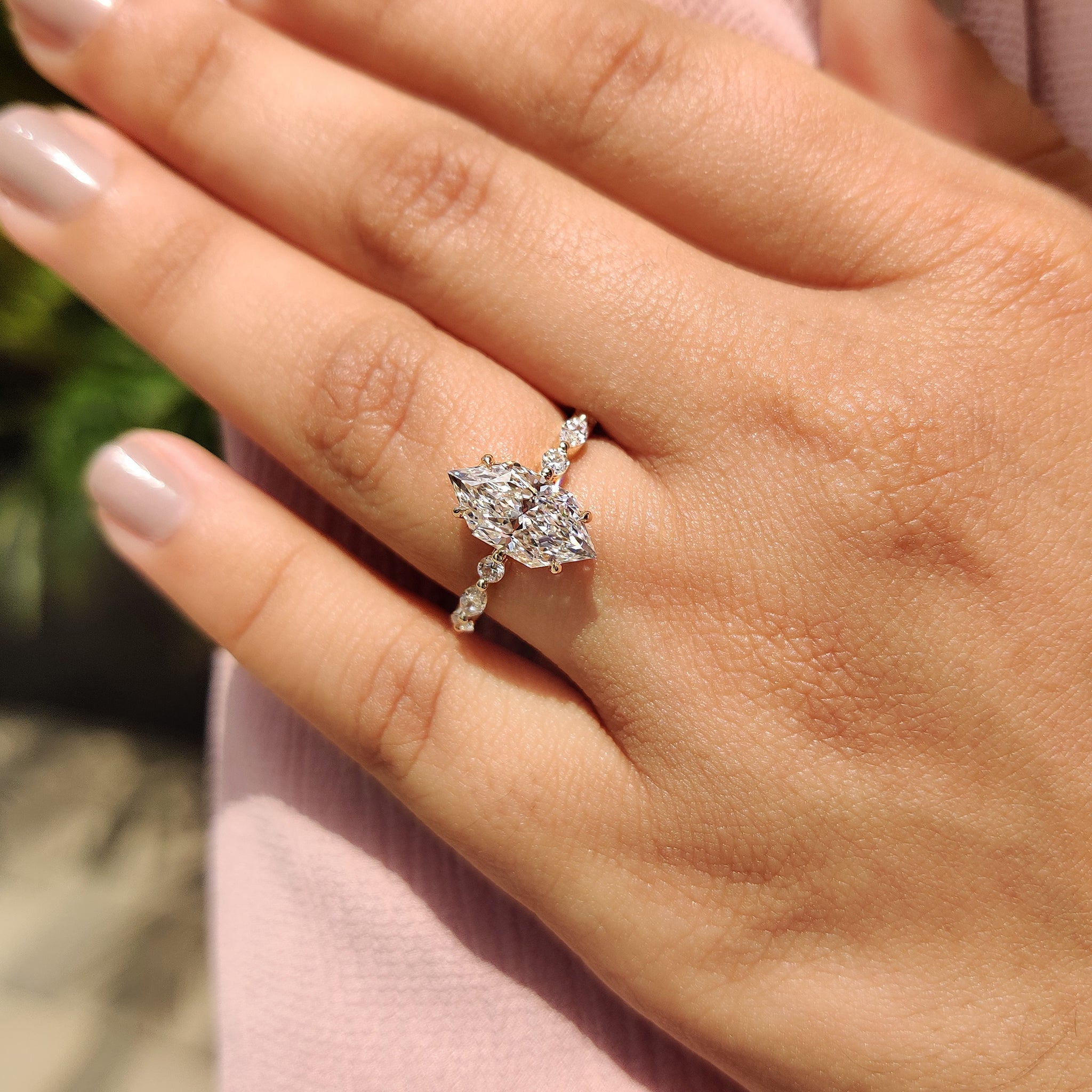 Dutch Marquise Engagement Ring In Open Gallery Style