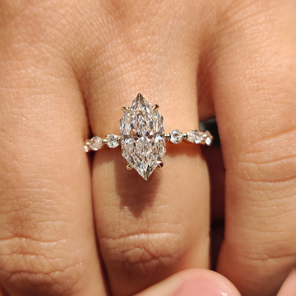 Dutch Marquise Engagement Ring In Open Gallery Style