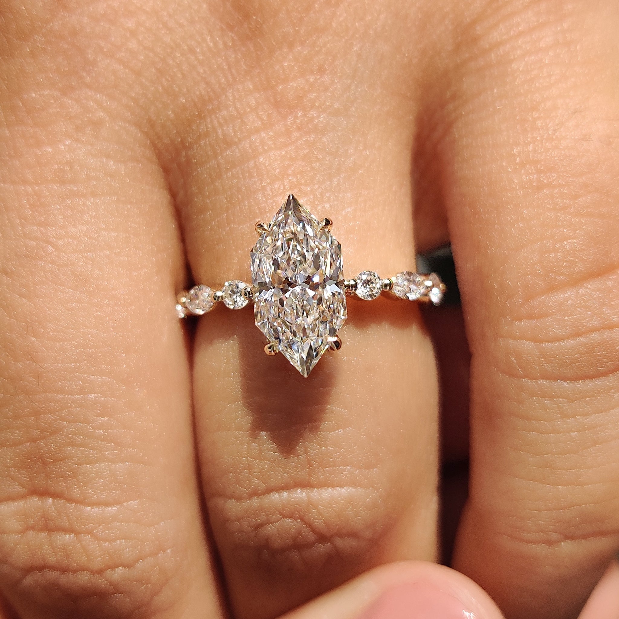 Dutch Marquise Engagement Ring In Open Gallery Style