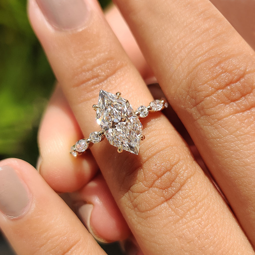 Dutch Marquise Engagement Ring In Open Gallery Style