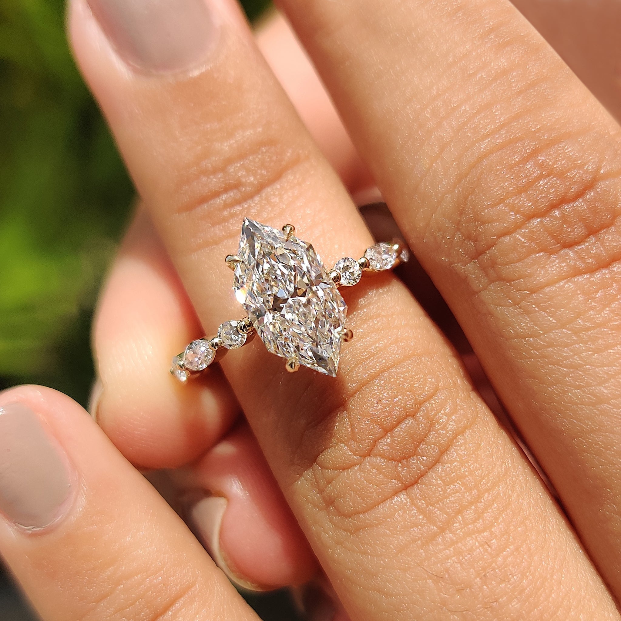 Dutch Marquise Engagement Ring In Open Gallery Style