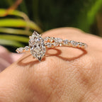 Full Eternity Dutch Marquise Engagement Ring With Wedding Band