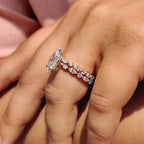 Full Eternity Dutch Marquise Engagement Ring With Wedding Band