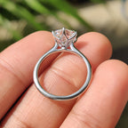 Hexagon Cut Solitaire Diamond Engagement Ring