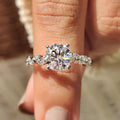 Basket Setting Round Cut Engagement Ring