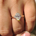 3 Stone Oval Engagement Ring With Tulip Basket Setting