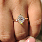 3 Stone Oval Engagement Ring With Tulip Basket Setting