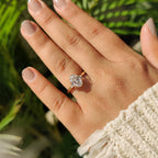 3 Stone Oval Engagement Ring With Tulip Basket Setting