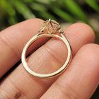 3 Stone Oval Engagement Ring With Tulip Basket Setting