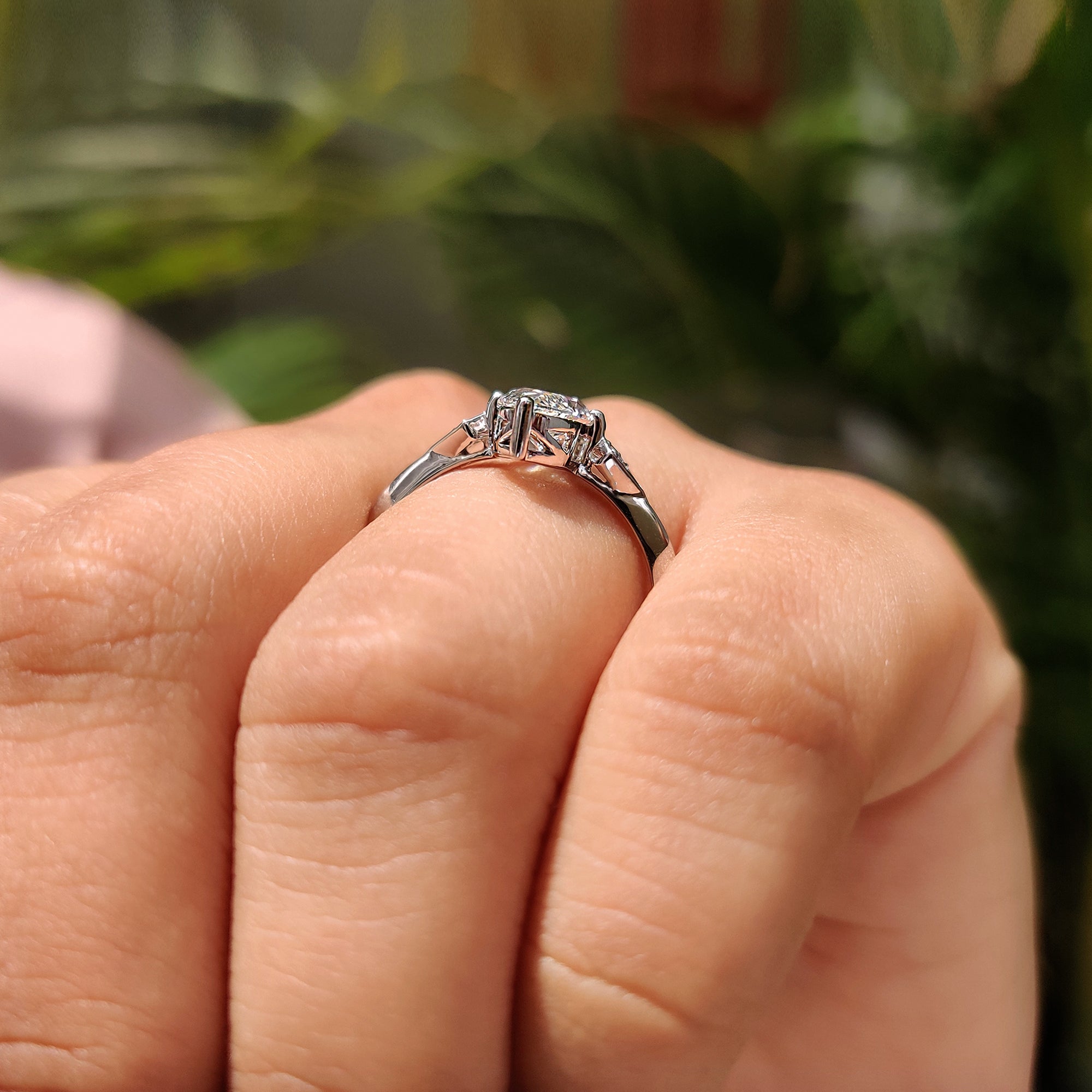 Three Stone Marquise Diamond Engagement Ring