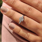Three Stone Engagement Ring - Tapered Baguette Side Stone