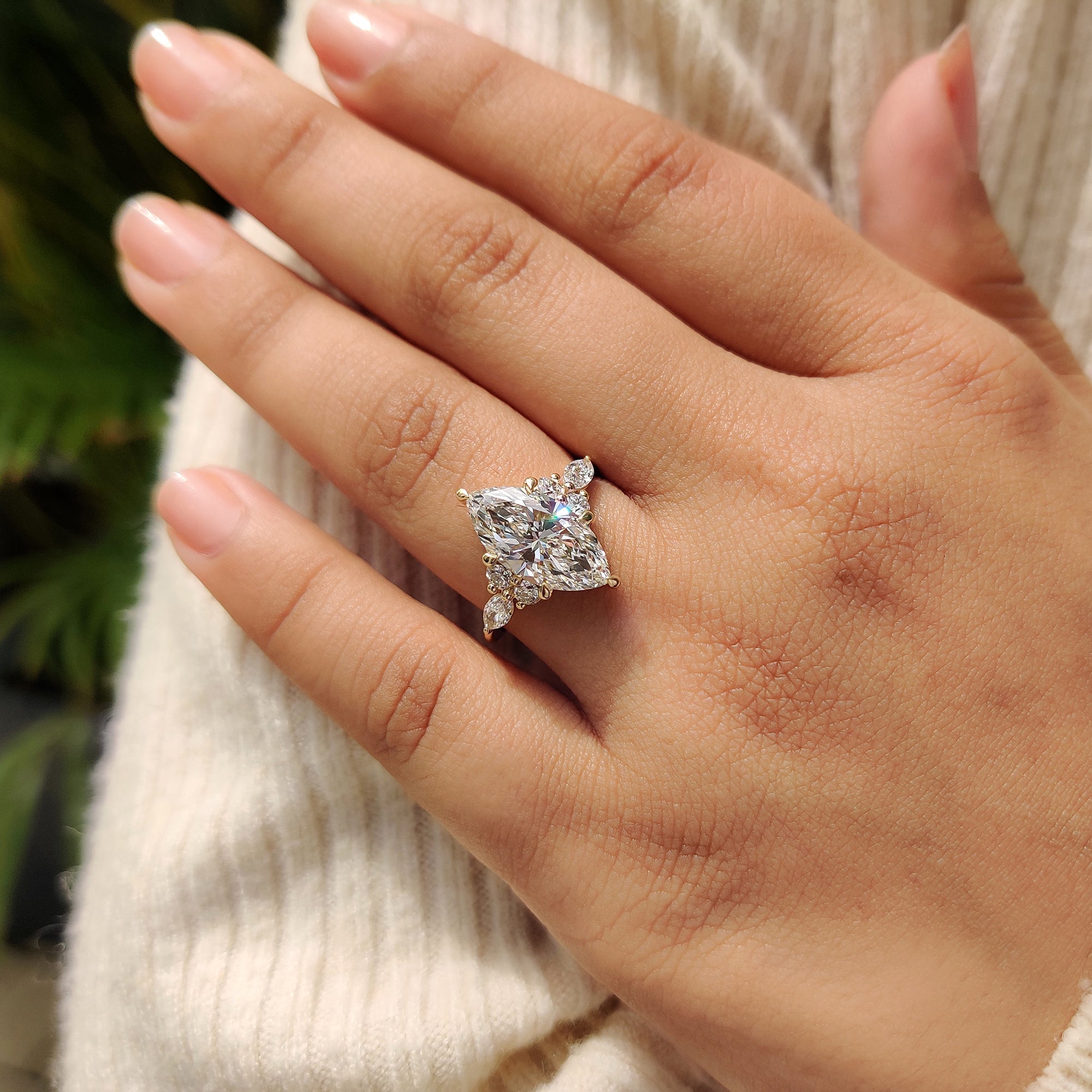 Marquise Diamond Engagement Ring In Muse Setting Secondary image