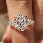 Oval Cut Cathedral Setting Engagement Ring