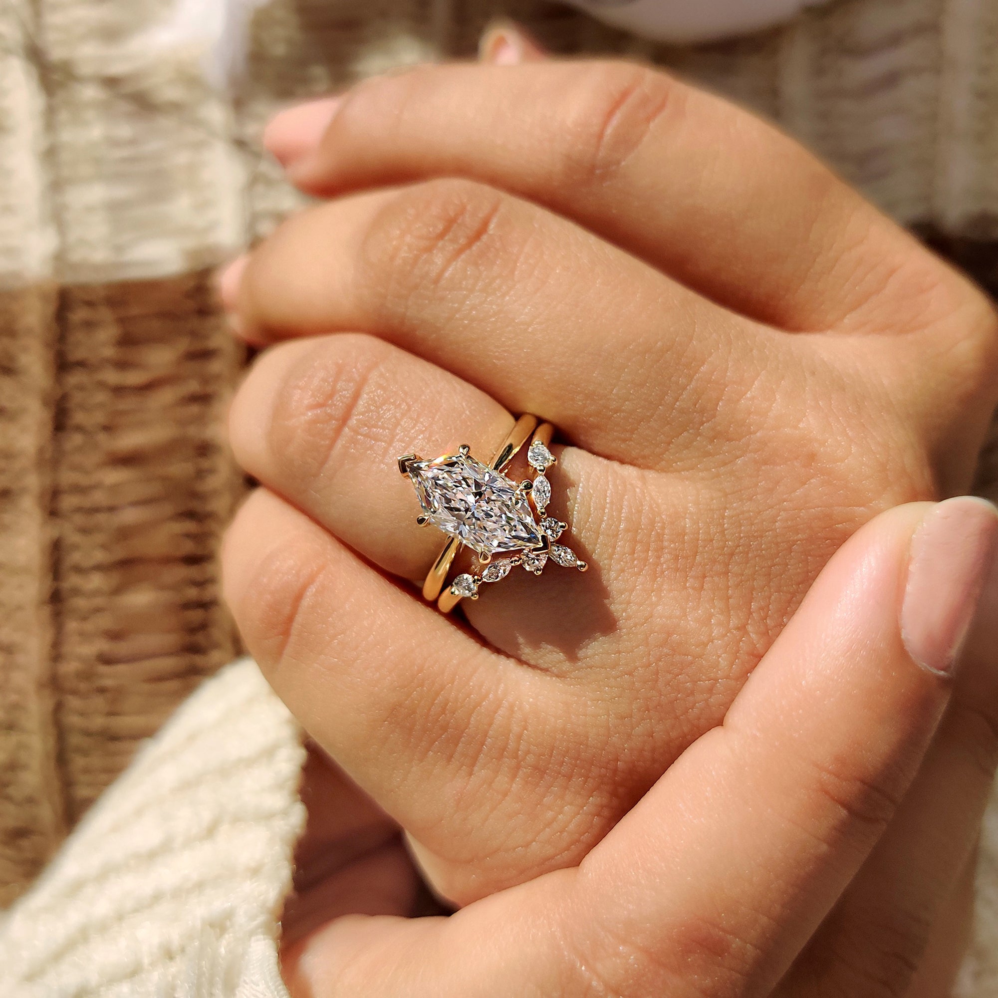 Dutch Marquise Yellow Gold Bridal Set