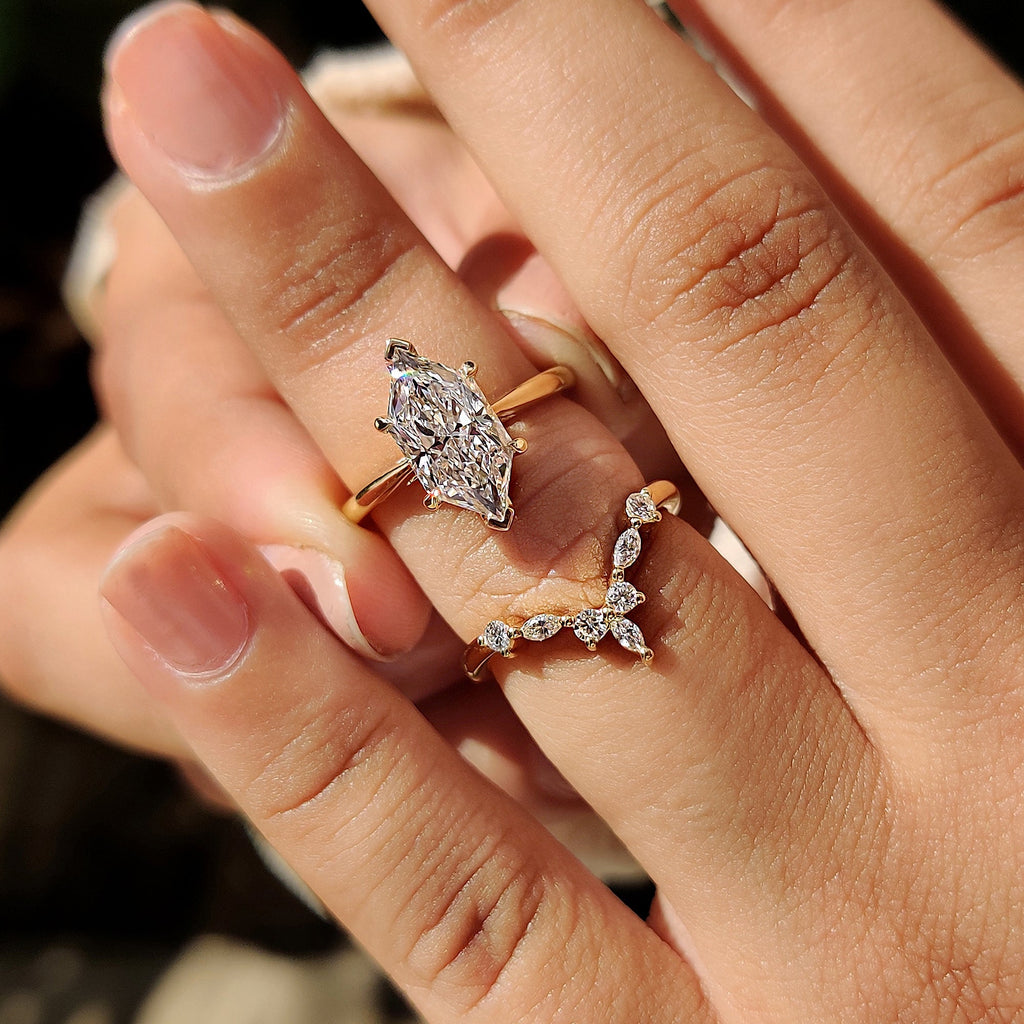Dutch Marquise Yellow Gold Bridal Set