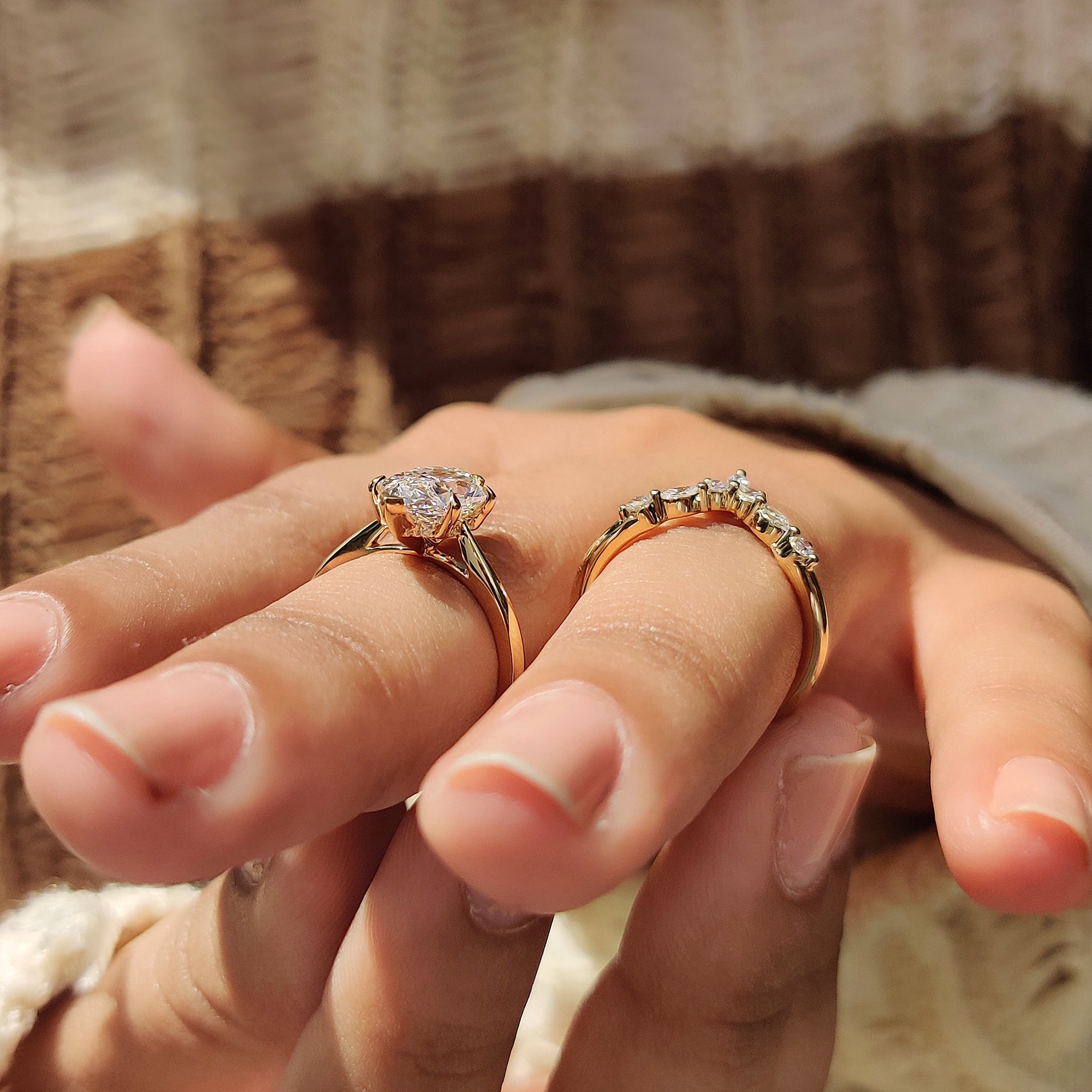 Dutch Marquise Yellow Gold Bridal Set