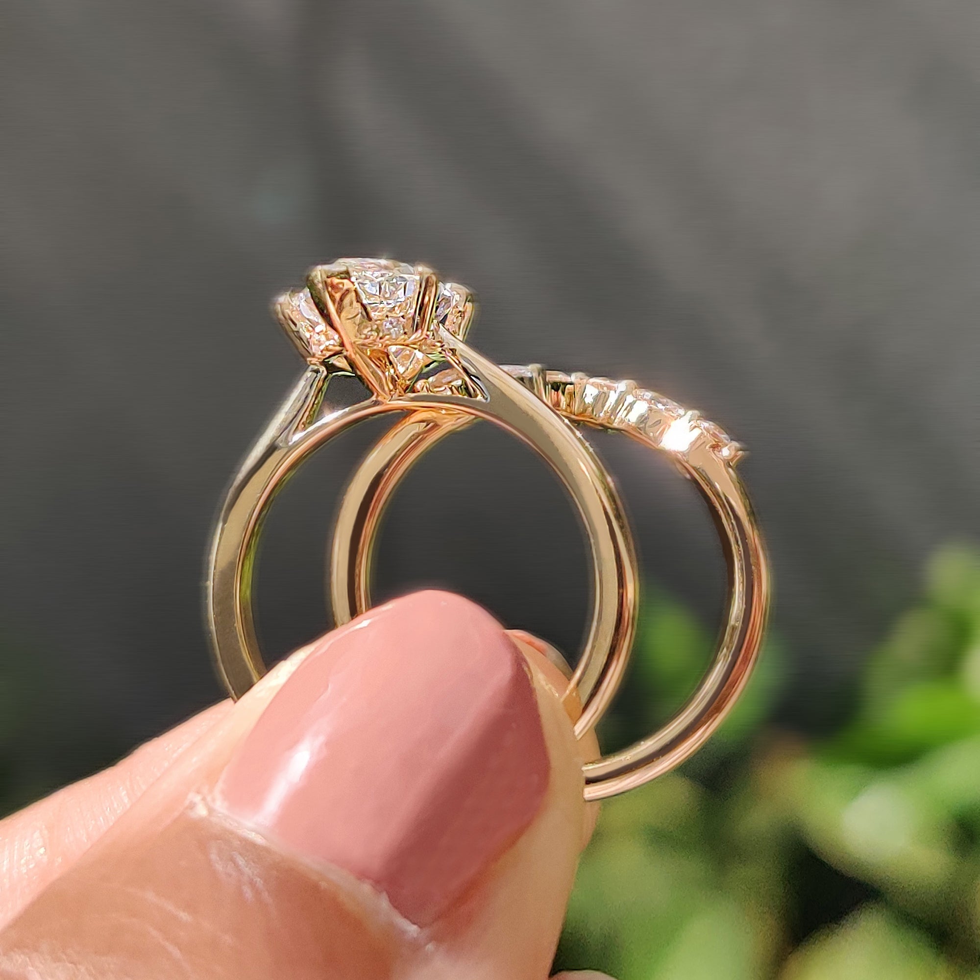 Dutch Marquise Yellow Gold Bridal Set
