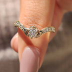 Round Cut Claddagh Engagement Ring