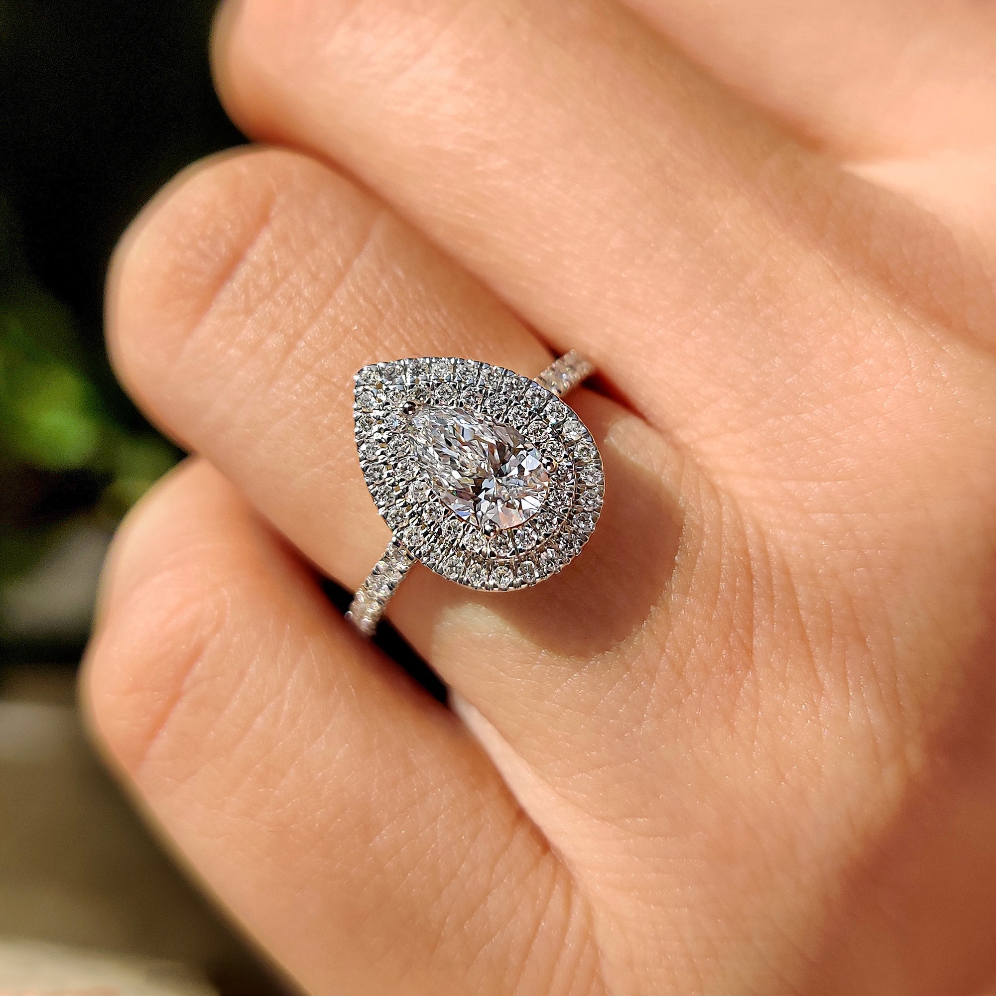 Pear Cut Engagement Ring With Cathedral Setting Secondary image