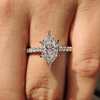 Dutch Marquise Cathedral Setting Engagement Ring
