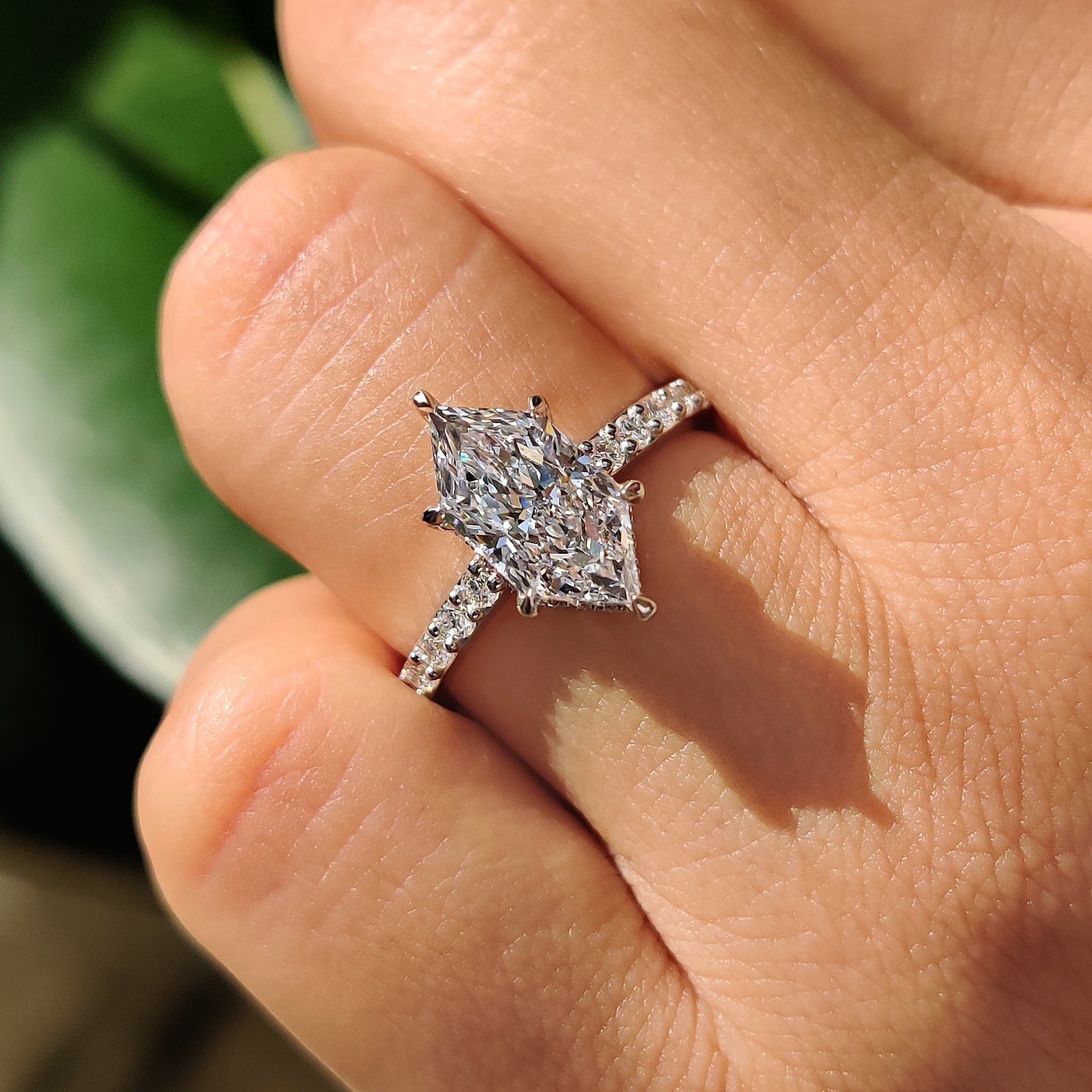 Dutch Marquise Cathedral Setting Engagement Ring