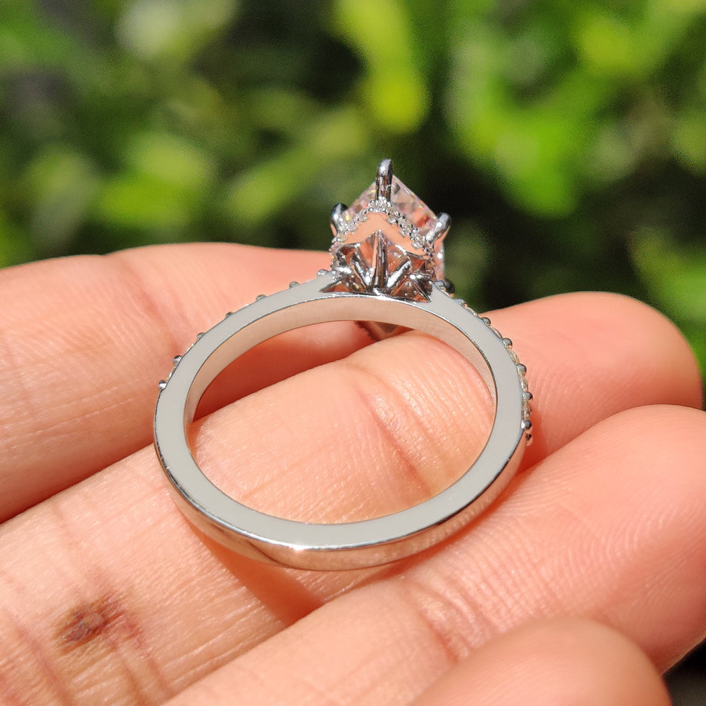 Dutch Marquise Cathedral Setting Engagement Ring