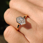 Hexagon Step Cut Bezel Setting Engagement Ring
