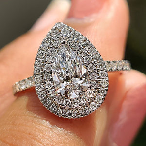 Pear Cut Engagement Ring With Cathedral Setting