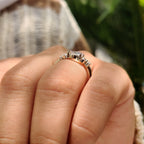Round Rose Cut Yellow Gold Engagement Ring