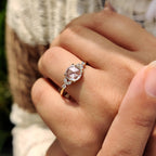 Round Rose Cut Yellow Gold Engagement Ring