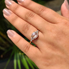 Round Rose Cut Yellow Gold Engagement Ring