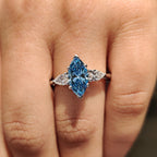 3 Stone Marquise Cut Diamond Engagement Ring
