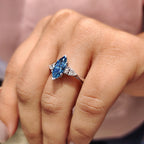 3 Stone Marquise Cut Diamond Engagement Ring