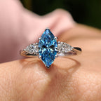 3 Stone Marquise Cut Diamond Engagement Ring