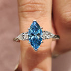 3 Stone Marquise Cut Diamond Engagement Ring