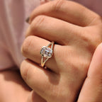 Bezel Set Cushion Old European Cut Diamond Ring