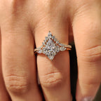 Side Stone Marquise Ring With Wedding Band