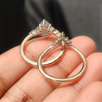 Side Stone Marquise Ring With Wedding Band