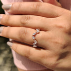 Marquise Diamond Wedding Band In Zig Zag Style