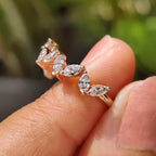 Marquise Diamond Wedding Band In Zig Zag Style