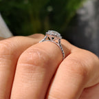 Cushion Halo Engagement Ring With Pave Setting Design