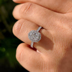 Cushion Halo Engagement Ring With Pave Setting Design