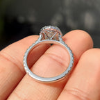 Cushion Halo Engagement Ring With Pave Setting Design