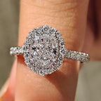 Cushion Halo Engagement Ring With Pave Setting Design
